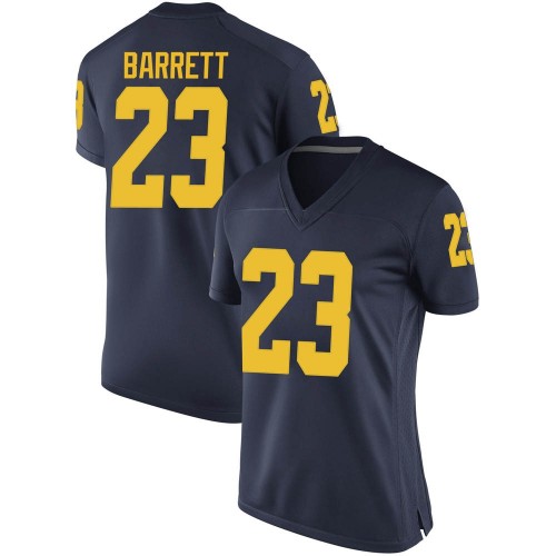 Michael Barrett Michigan Wolverines Women's NCAA #23 Navy Game Brand Jordan College Stitched Football Jersey MHH1254DK